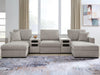 Benchcraft Flint 5-Piece Double Chaise Sectional with Audio Consoles