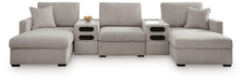 Benchcraft Flint 5-Piece Double Chaise Sectional with Audio Consoles