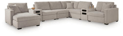 Benchcraft Flint 8-Piece Sectional with Chaise and Audio Consoles