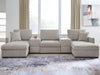 Benchcraft Flint 5-Piece Double Chaise Sectional with Storage Consoles