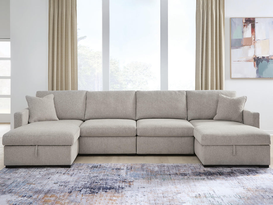 Benchcraft Flint 4-Piece Double Storage Chaise Sectional