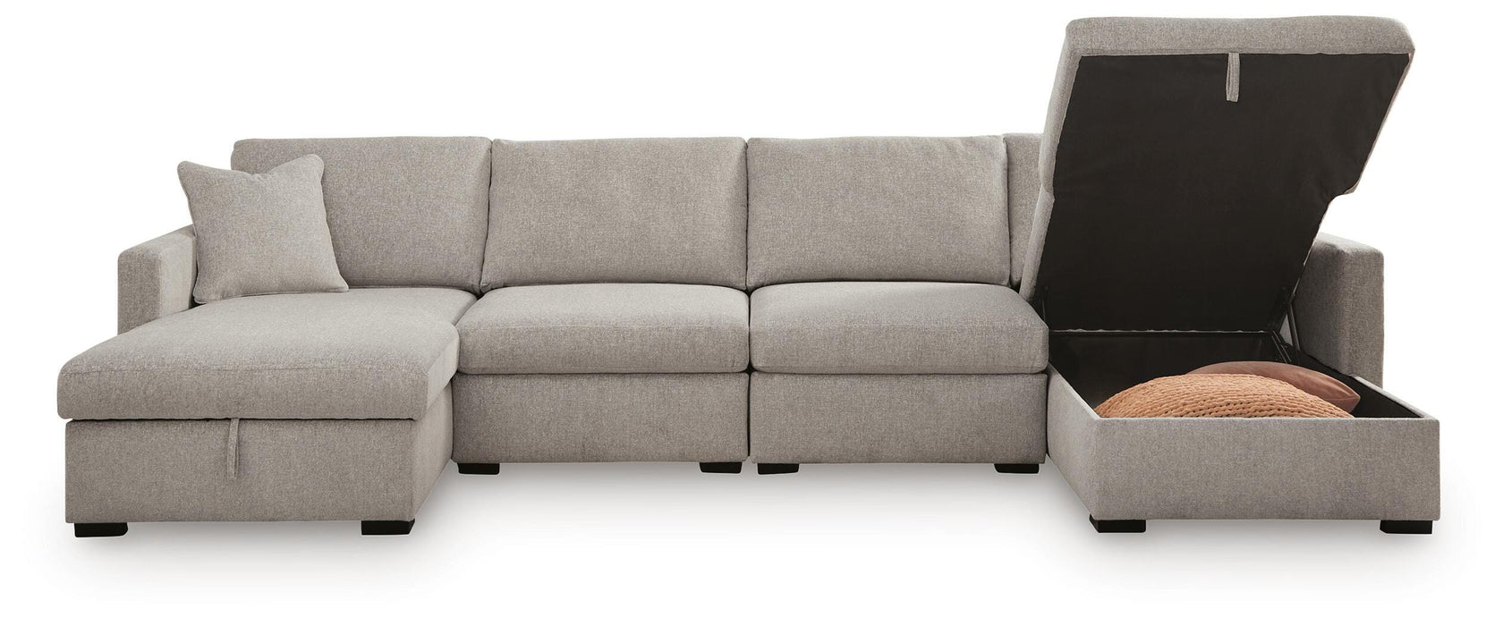 Benchcraft Flint 4-Piece Double Storage Chaise Sectional