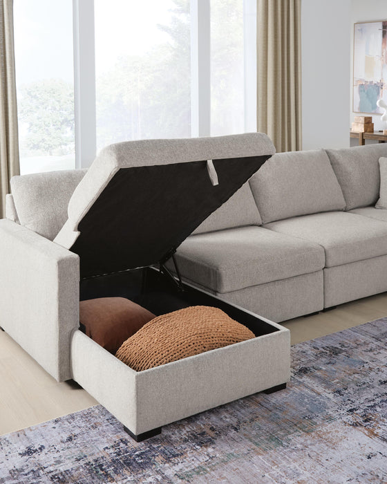 Benchcraft Flint 4-Piece Double Storage Chaise Sectional