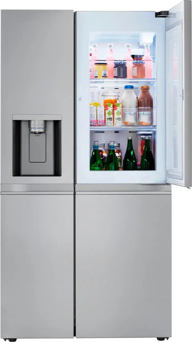 LG - 27.12 Cu. Ft. Door-in-Door Side-by-Side Refrigerator with SpacePlus Ice System - PrintProof Stainless Steel - open_box