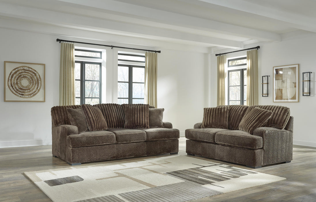 Aylesworth Chocolate Aylesworth Sofa and Loveseat