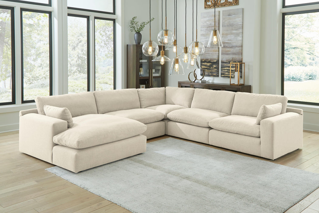 Elyza Linen Elyza 5-Piece Sectional with Chaise