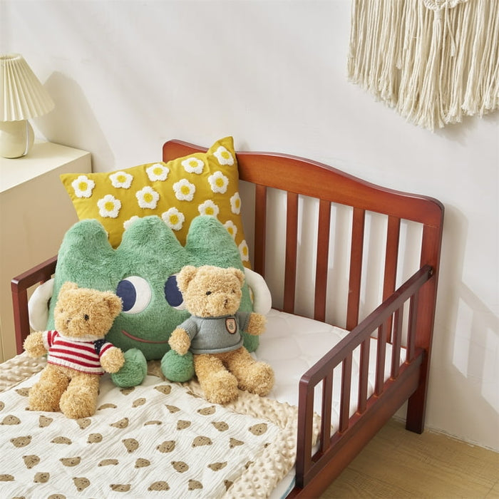 Ktaxon Baby Toddler Bed Solid Wood Bedroom Furniture with Safety Rails Espresso - new