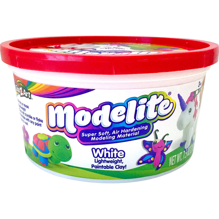 Cra-Z-Art Modelite 7.5oz of Lite Weight Modeling Clay, White, Child Ages 3 and up - new