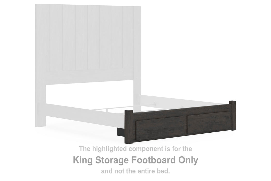 Parlayon Charcoal King Storage Footboard