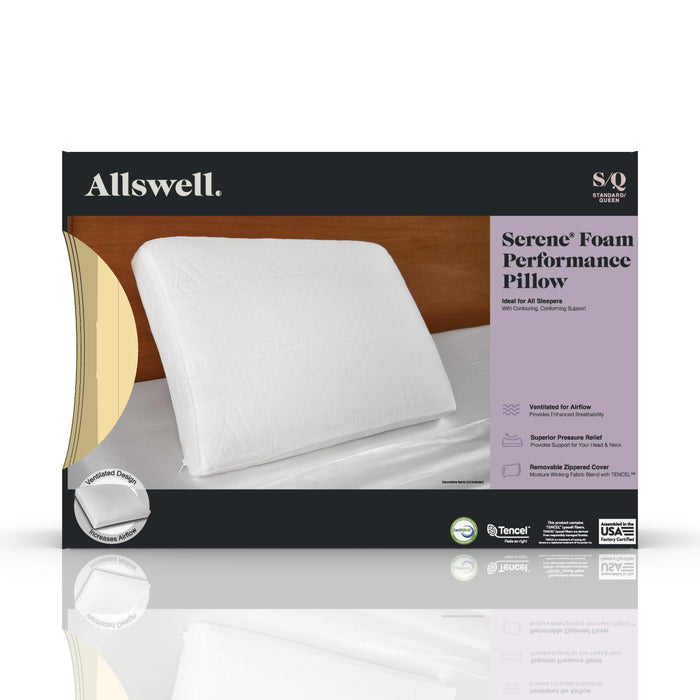 Allswell Serene Foam Bed Pillow with TENCEL Cover, Standard/Queen - new