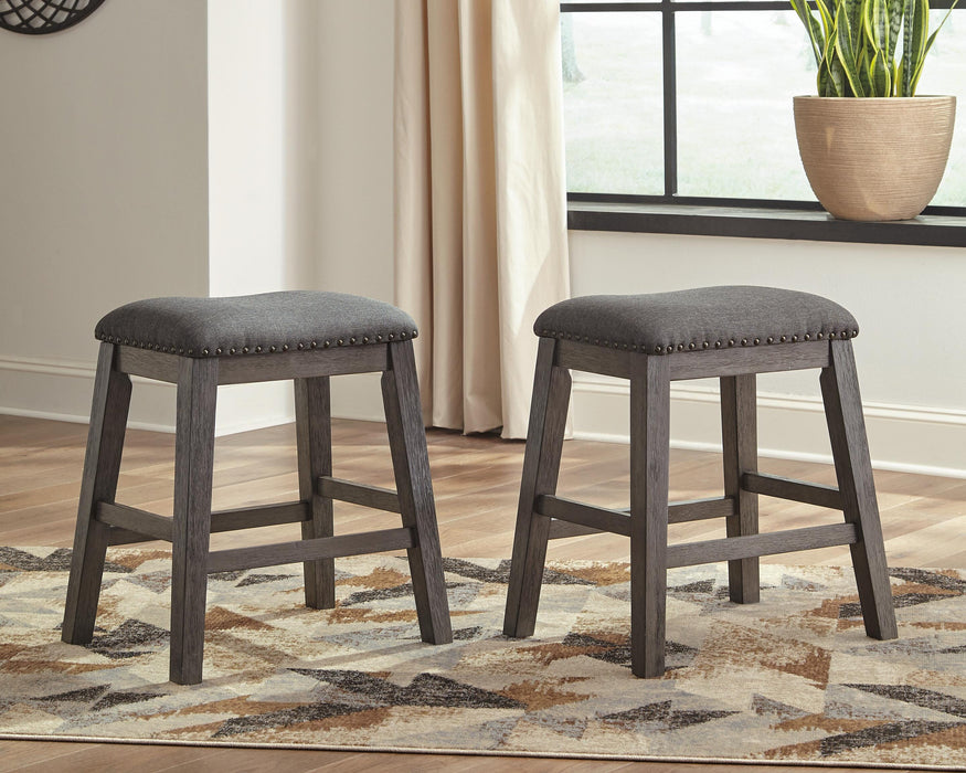 Caitbrook Gray Upholstered Stool (Priced Per Item, Must Order 2, 4, 6, or 8)