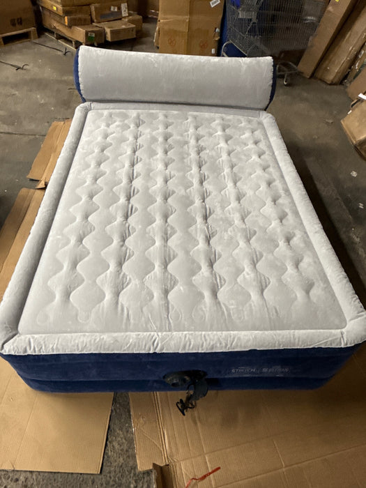 Intex Queen Headboard Dura-Beam Deluxe Raised Air Bed Mattress with Built-in Pump - 18" Mattress Height - use_like_new