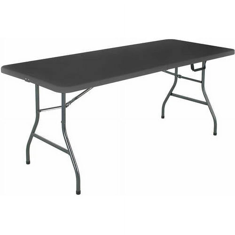 Cosco 6 Foot Centerfold Folding Table, Black - open_box