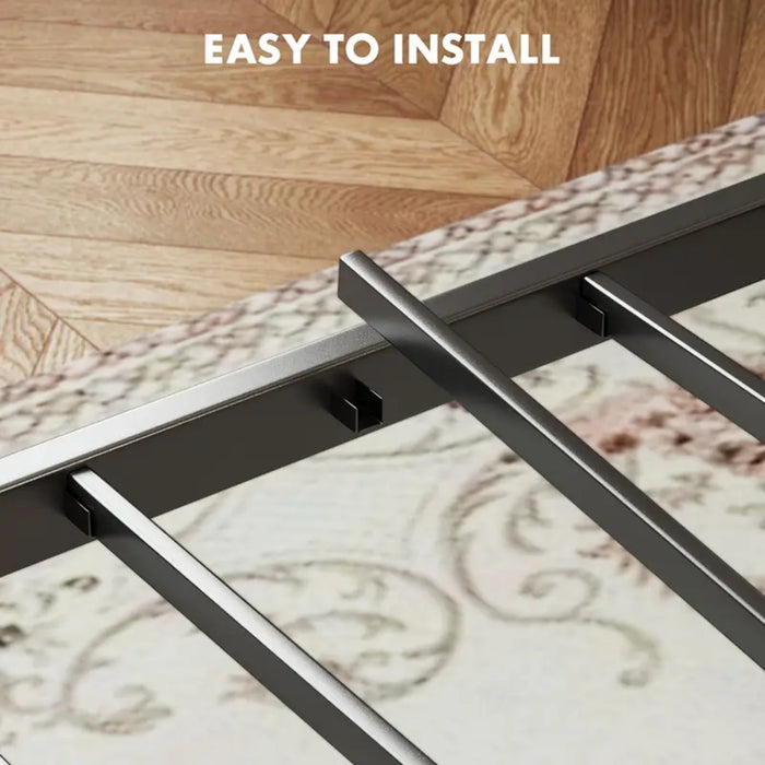 Gianna Twin Size Metal Platform Bed Frame with Headboard and and Footboard, No Box Spring Needed - new