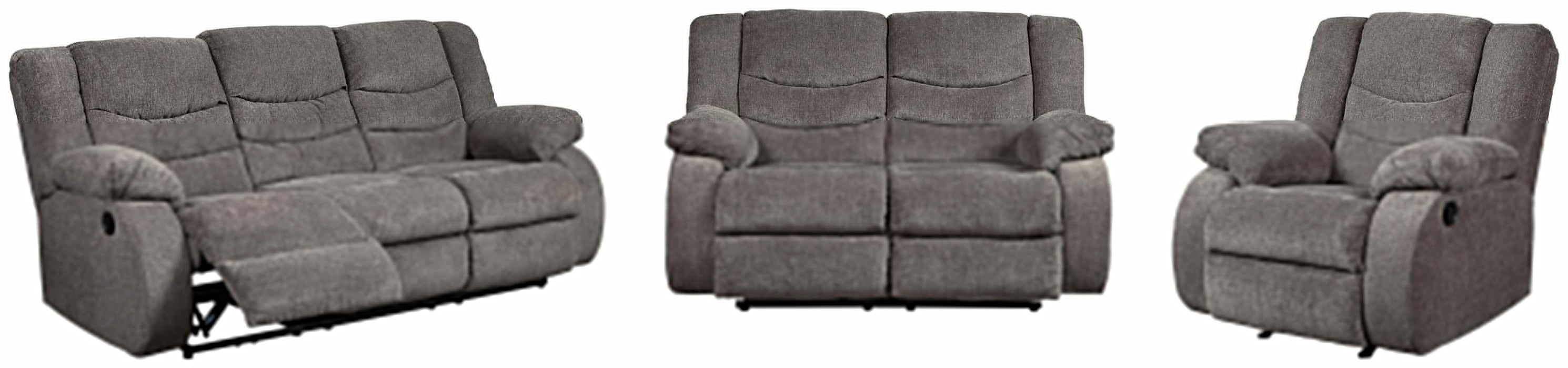 Tulen Gray Tulen Sofa, Loveseat and Recliner - Brand New