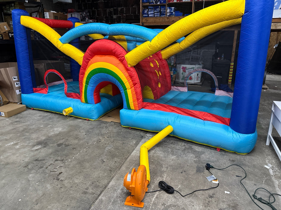 My 1st Jump N Play Rainbow Bounce House - use_like_new