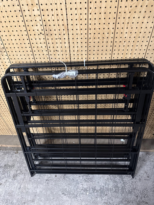 Mainstays King 14" High Profile Foldable Steel Platform Bed Frame with Storage Space Under Frame, No Box Spring Required, Black - new