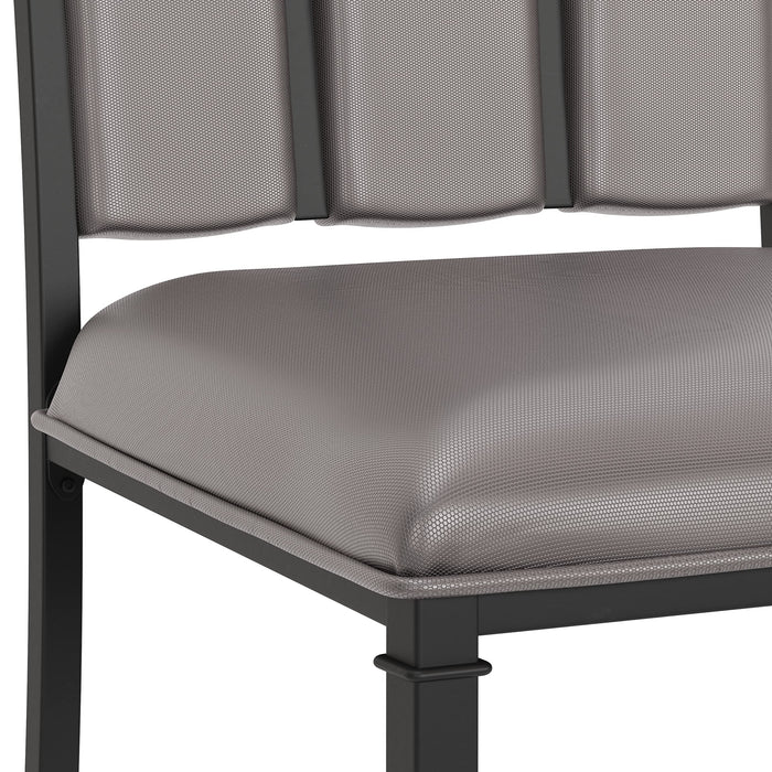 Hillsdale, Salas Metal Counter Height Stool with Double-Sided Vertical Tufting Back, Black Upholstered Seat and Back - new