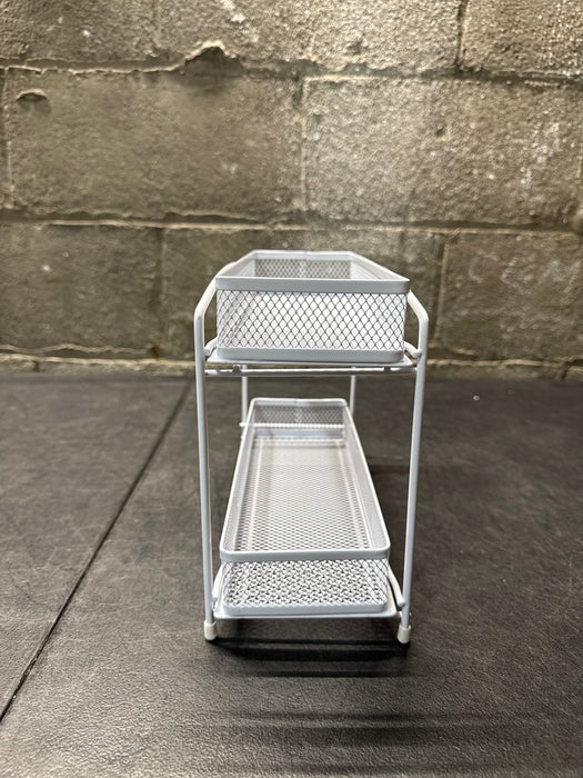 Mainstays 2-Tier Pull-Out Spice Organizer, White, 4.5" x 11" - new