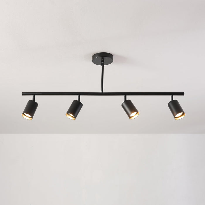 Globe Electric 60222 Willard 4-Light Adjustable Height Track Lighting, Matte Black - open_box