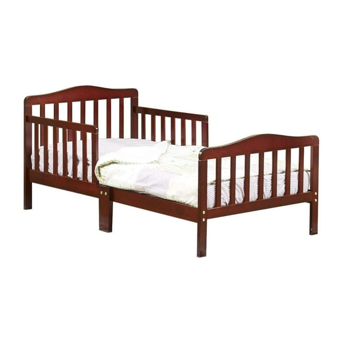 Ktaxon Baby Toddler Bed Solid Wood Bedroom Furniture with Safety Rails Espresso - new
