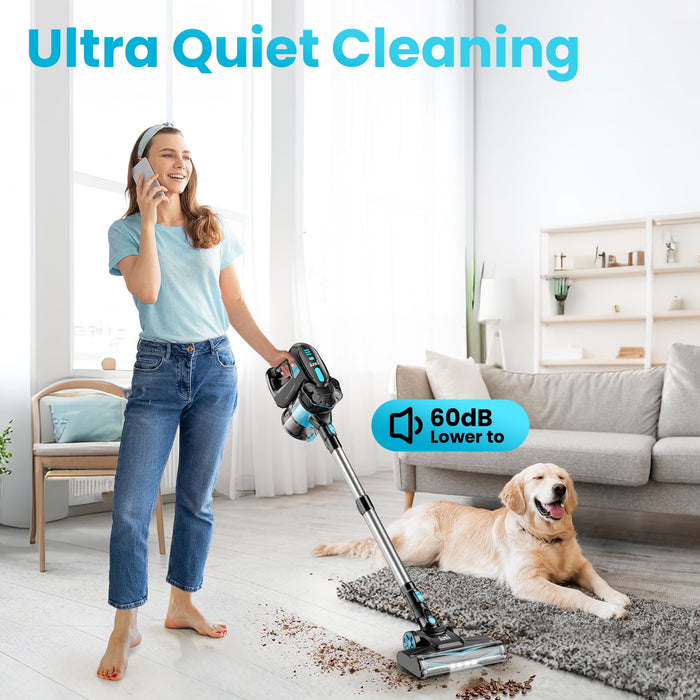 inse cordless vacuum cleaners, 6-in-1 lightweight stick vacuum for hardwood floor carpet pet hair, v -