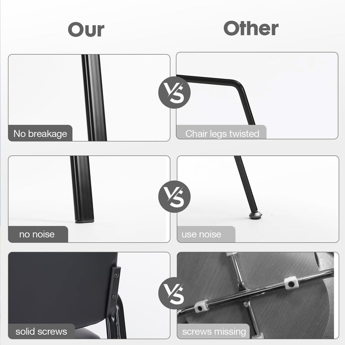 DUMOS Waiting Room Guest Chairs Set of 2 with Padded Arms, Leather Office Stationary Reception Side Chair for Home Desk Conference Lobby Church Medical Clinic Elderly Student, Lumbar Support - new