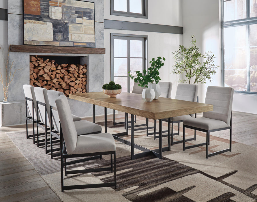 Tomtyn Light Brown Tomtyn Dining Table and 8 Chairs