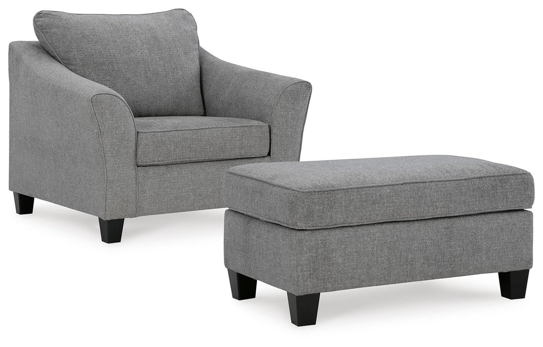Mathonia Smoke Mathonia Chair and Ottoman