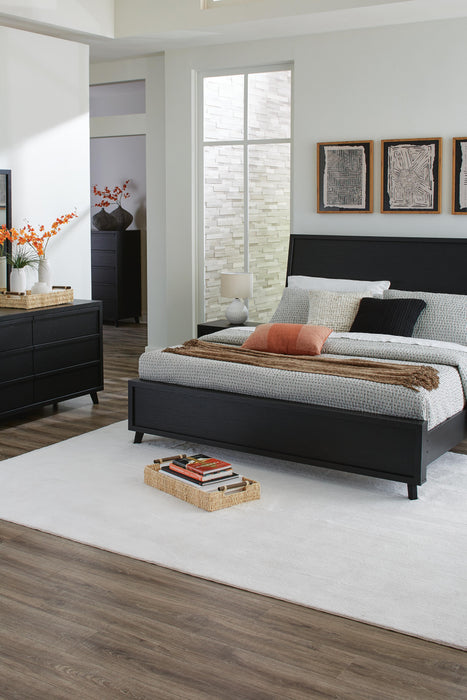 Danziar Black Danziar Queen Panel Bed, Dresser, Mirror, Chest and Nightstand - Brand New