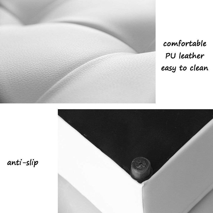 Footstool Ottoman Footstool Storage Stool Foot Stools Leather Ottoman Storage Toy Box Bench Seat - 40 X 40 X 40cm (Color : White) - new