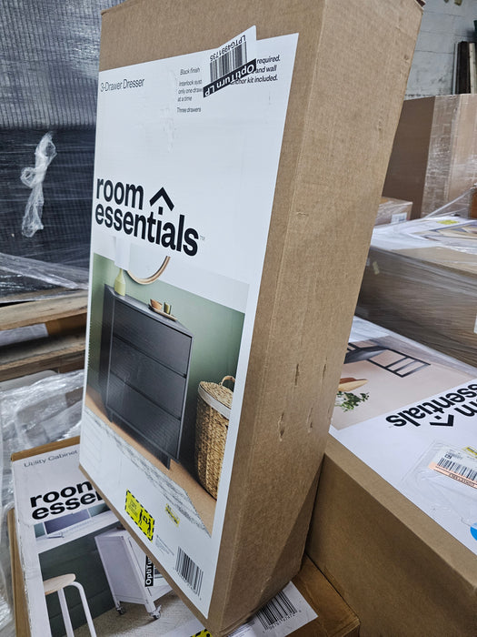 Modern 3 Drawer Dresser Black - Room Essentials™