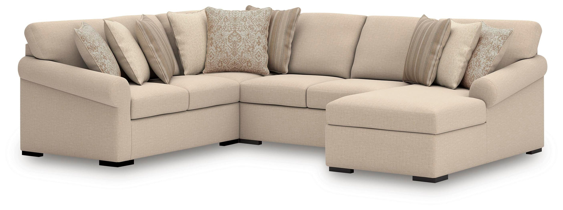 LadyMae Twill LadyMae 4-Piece Sectional with Chaise