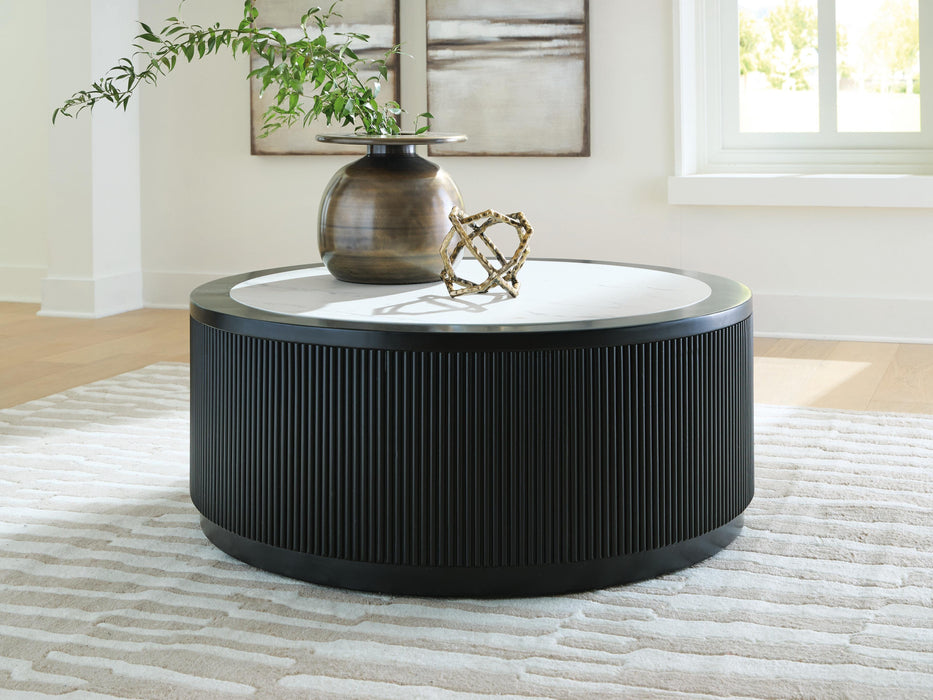 Grayman Black Round Cocktail Table