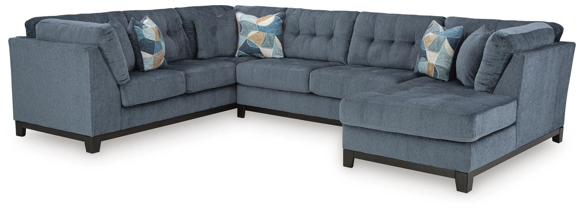 Maxon Place Navy Maxon Place 3-Piece Sectional with Chaise