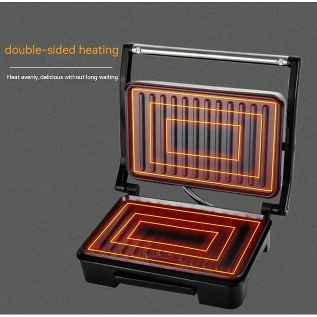 SOKANY Indoor Grill, Panini Press, Sandwich Maker with Indicator Lights, 850 Watt Electric Panini Press, Sandwich Press, Non-Stick Coated Plates, Cool Touch Handle, SK-223 - open_box