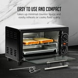 OVENTE 8L Toaster Oven750W mini oven with adjustable temp, 60-min timer & easy-clean baking pan. Per - open_box