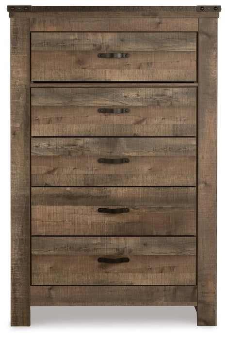 Trinell Brown Five Drawer Chest