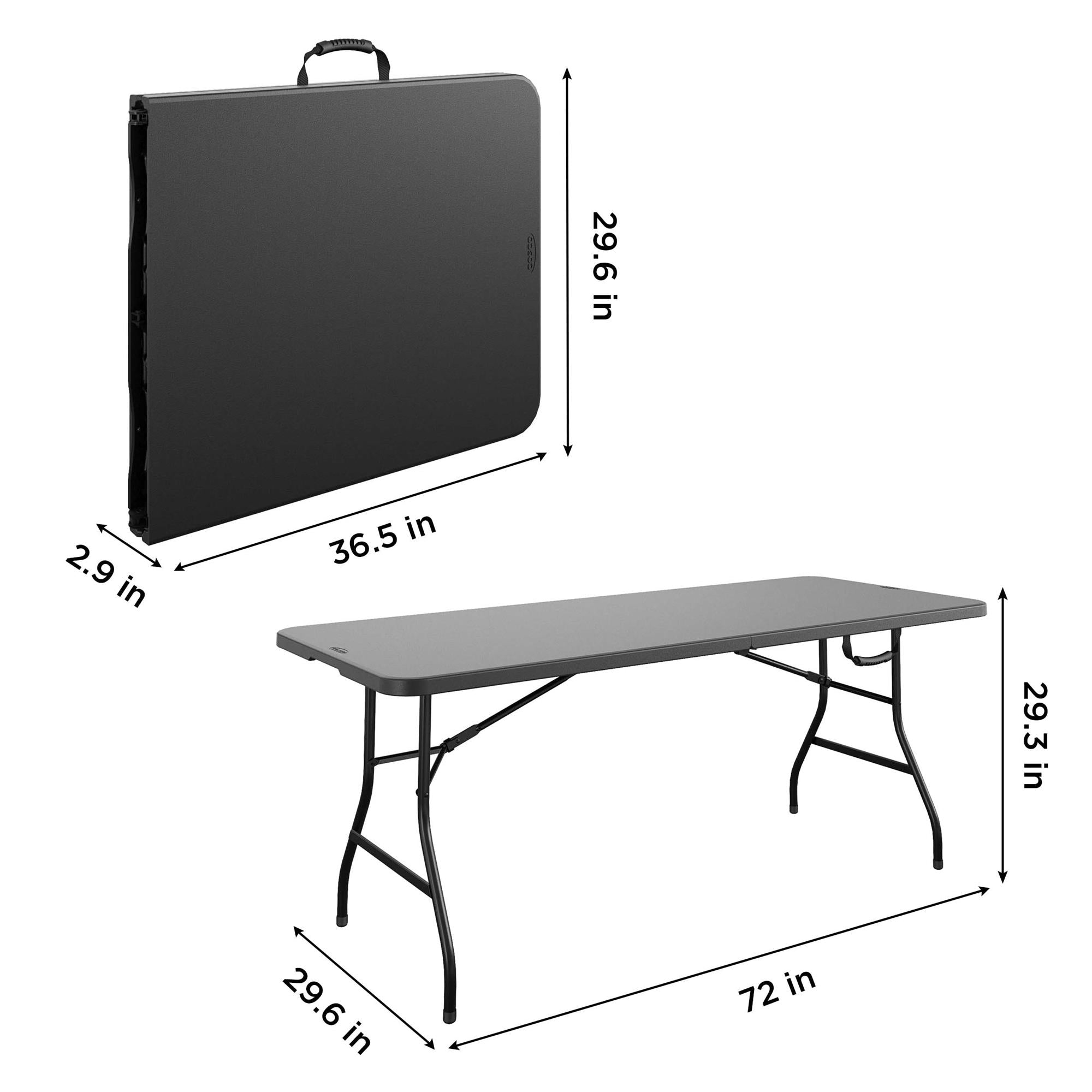 Cosco 6 Foot Centerfold Folding Table, Black - open_box