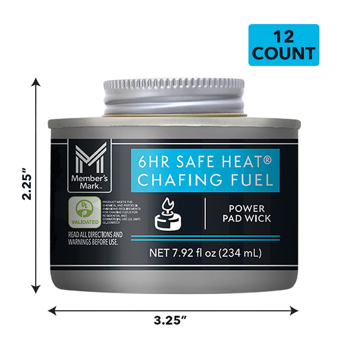 Member's Mark 6-Hour Safe Heat Chafing Fuel with PowerPad, 12 ct. - open_box