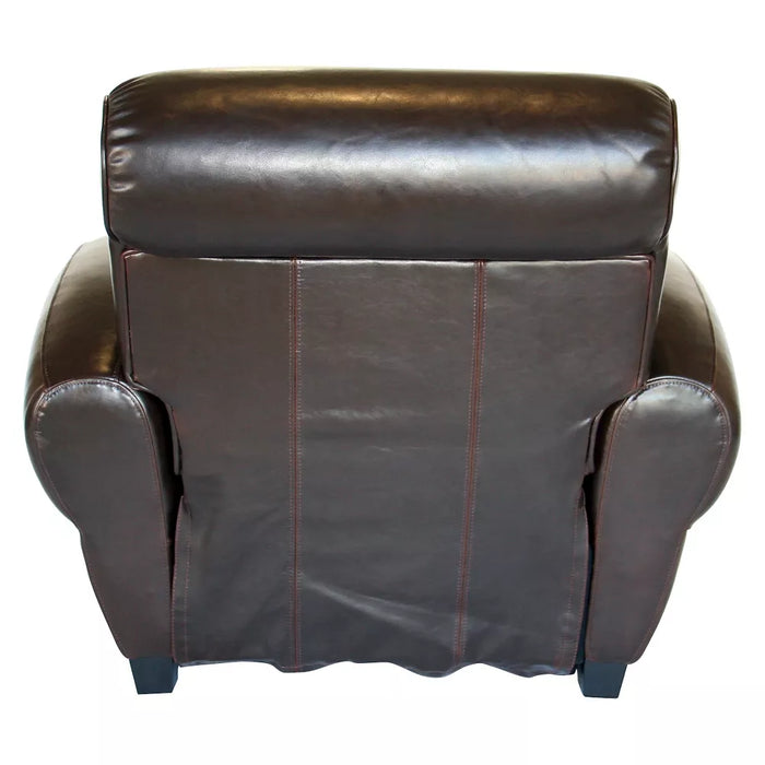 Agustus Leather Storage Ottoman Brown - Baxton Studio: Square Faux Leather, Wood Frame, 17" Height - new