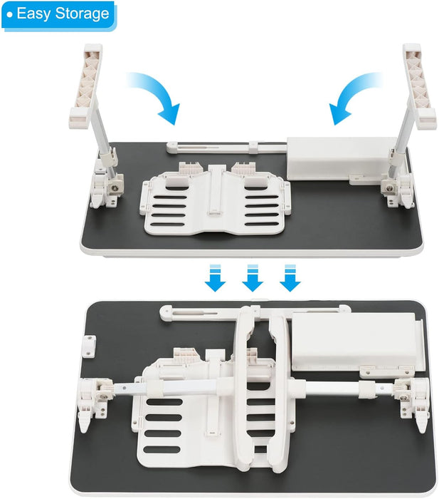 PATIKIL Laptop Bed Tray Table, 22.8"x14.6", Foldable Lap Desk with Drawer, Adjustable Bed Desk for Laptop Bed Working, Eating, Writing, Gaming, Drawing, Grey - new