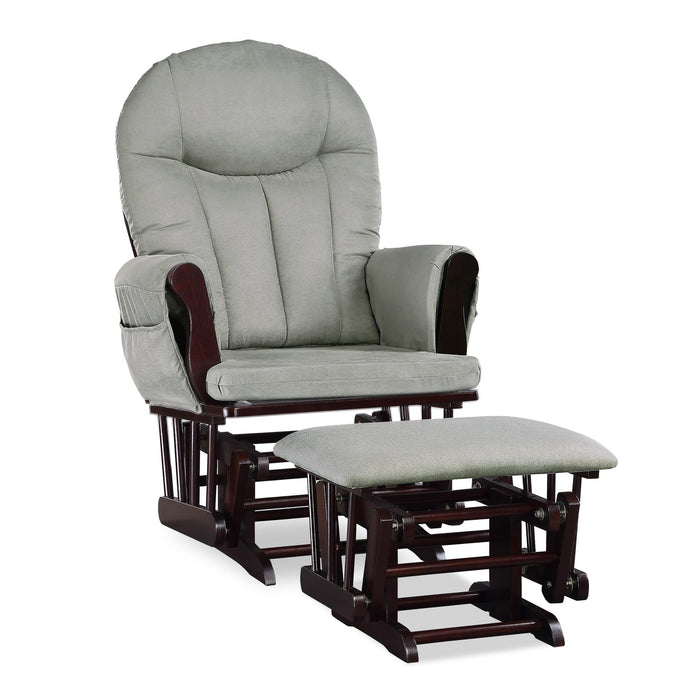 Baby Relax Huntington Glider Rocker, Gray and Espresso - new