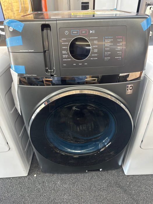 GE Profile - UltraFast 4.8 Cu. Ft. High-Efficiency Smart Front Load Washer and Electric Dryer Combo with Ventless Heat Pump - Carbon Graphite - new