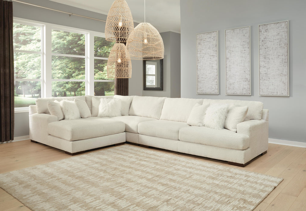 Zada Ivory Zada 4-Piece Sectional with Chaise