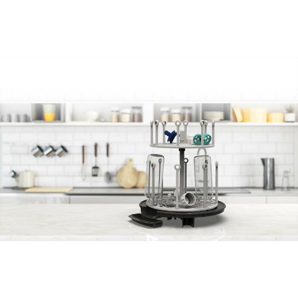 The First Years Plastic Spin Stack Bottle Drying Rack Black - new