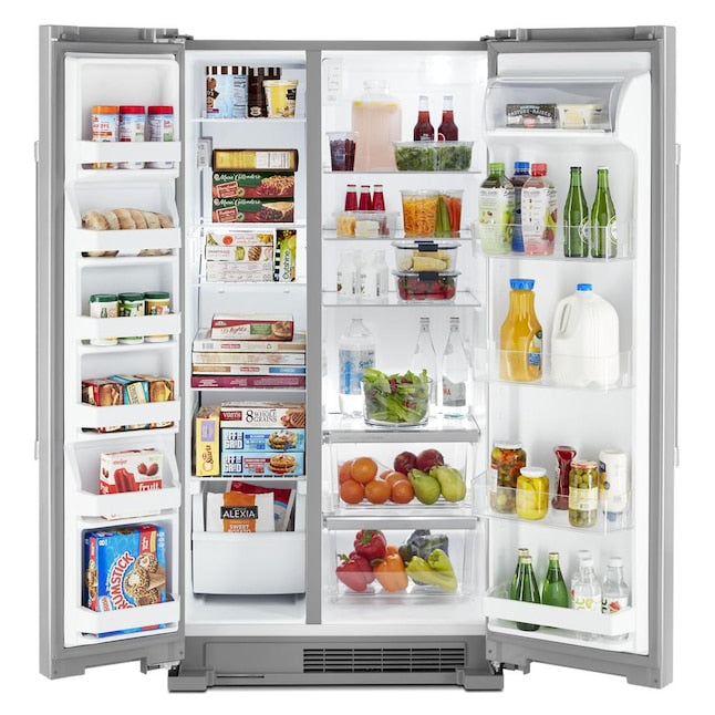 Maytag 24.9-cu ft Side-by-Side Refrigerator (Fingerprint Resistant Stainless Steel) - display_model