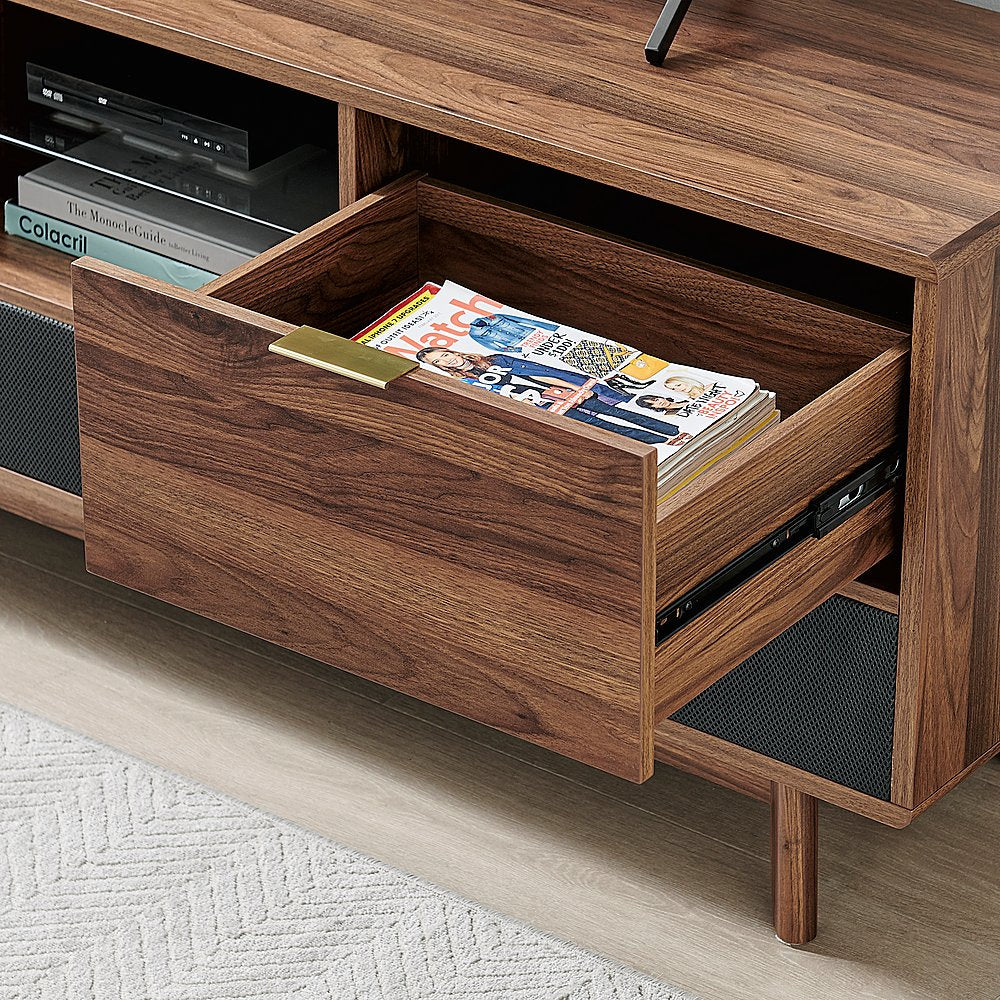 60 in. Walnut Larsen Smart TV Stand with Audio System - display_model