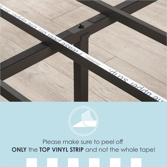 Mellow 9" Metal Platform Bed Frame with Heavy Duty Steel Slat Mattress Foundation (No Box Spring Needed), Queen, Black - new