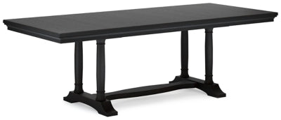 Welltern Black RECT Dining Room EXT Table